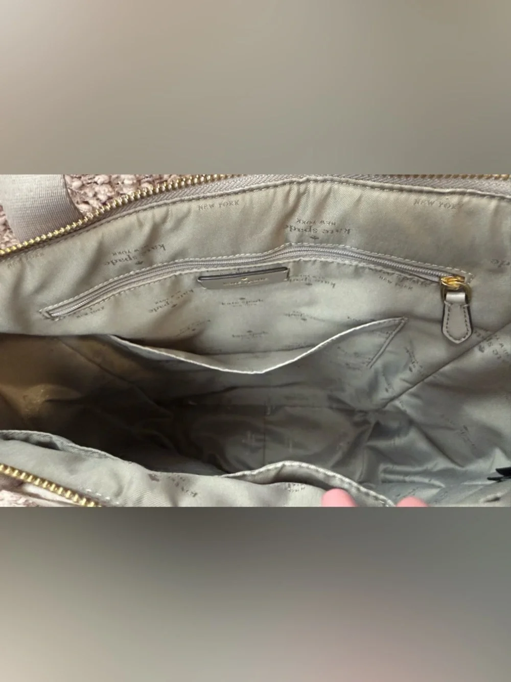 Kate Spade Greige Quilted Backpack - Picture 12 of 15